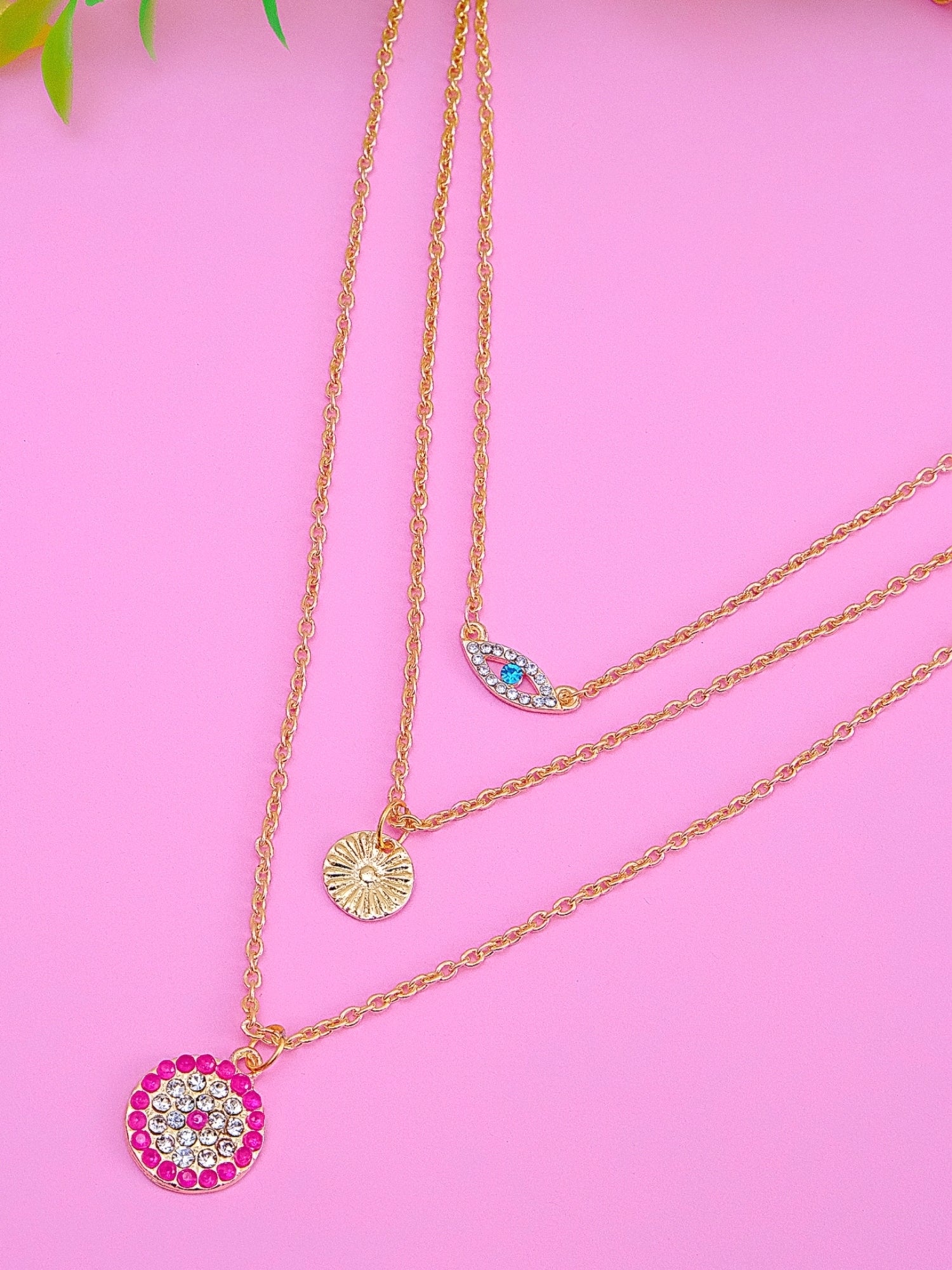 Gold Gleam: Women's Plated Layered Necklace