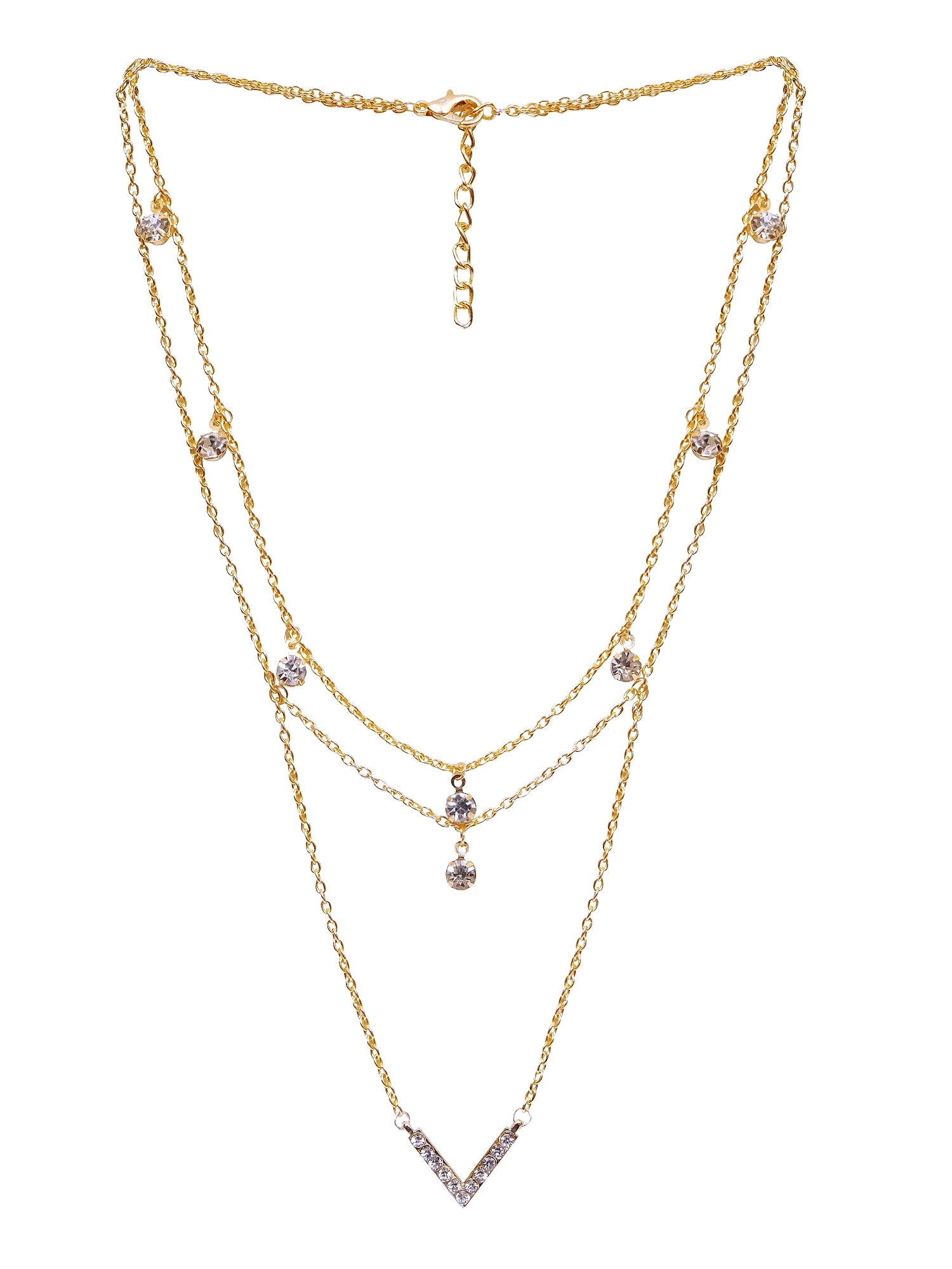 Exquisite Gold Plated Multi-Layered Necklace for Women