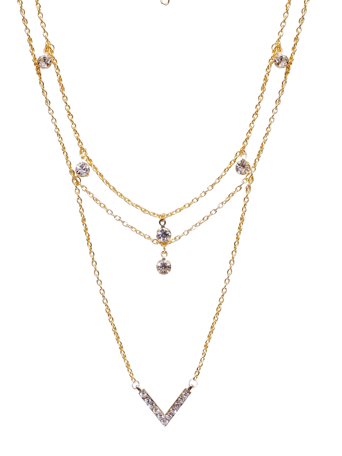 Exquisite Gold Plated Multi-Layered Necklace for Women