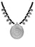 Oxidized German Silver Black Pearls Big Pendent Necklace CFN0869