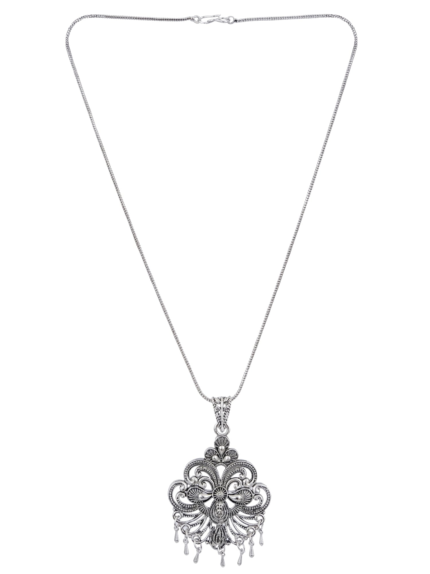 Trendsetting Designer Silver Oxidized Pendant Necklace for Women