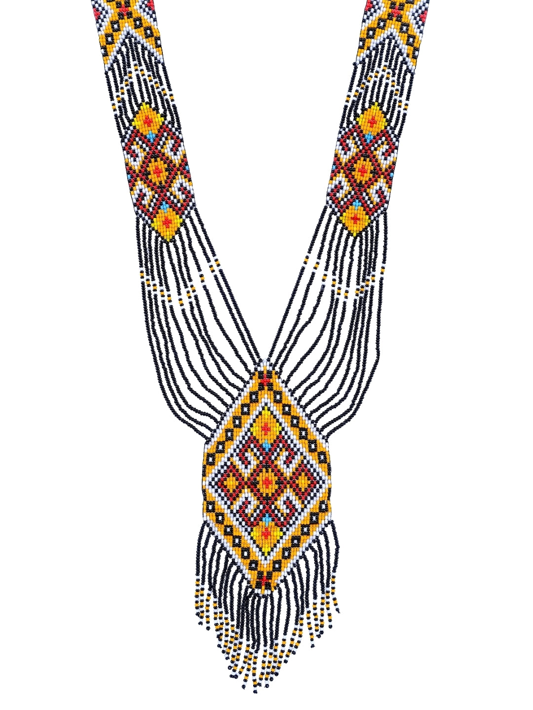 Beaded Elegance: Multicolor Tribal Necklace Set for Women