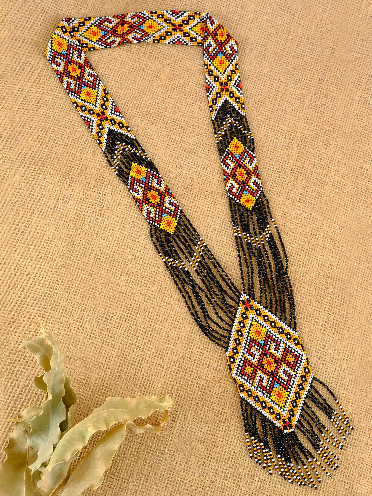 Beaded Elegance: Multicolor Tribal Necklace Set for Women