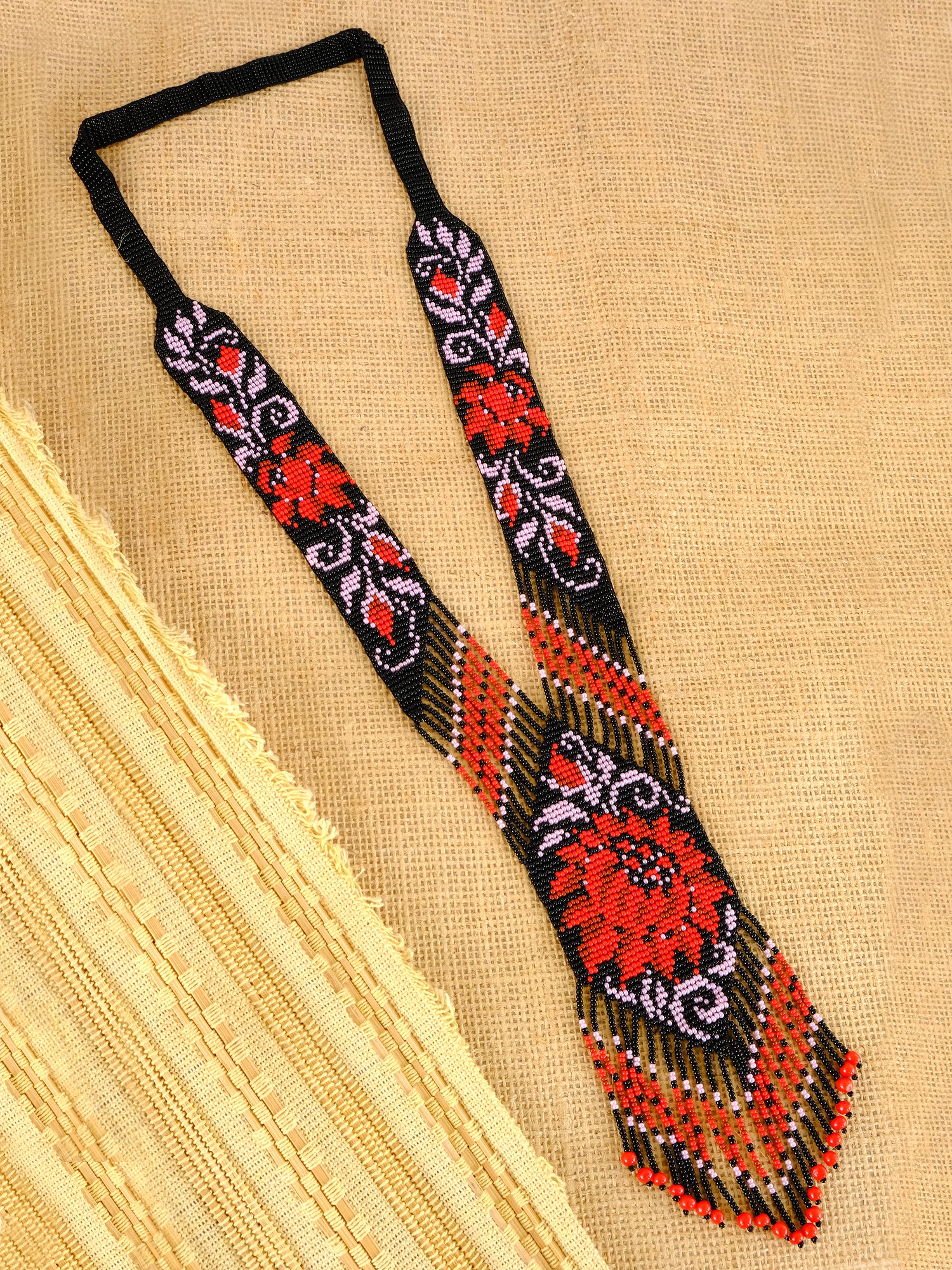 Beaded Elegance: Multicolor Tribal Necklace Set for Women