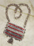 Oxidized German silver Long Necklace Red Color  CFN0894