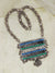 Oxidized German silver Long Necklace Blue & Green Color  CFN0895