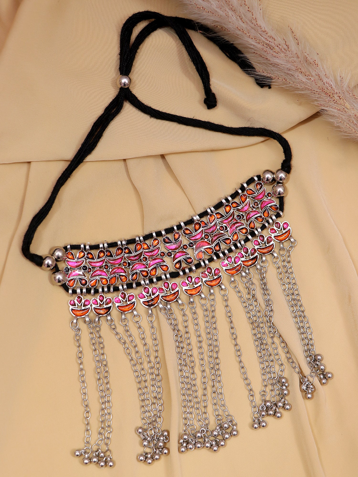 Bohemian Asymmetric German Silver Multicolor Choker Necklace for Women