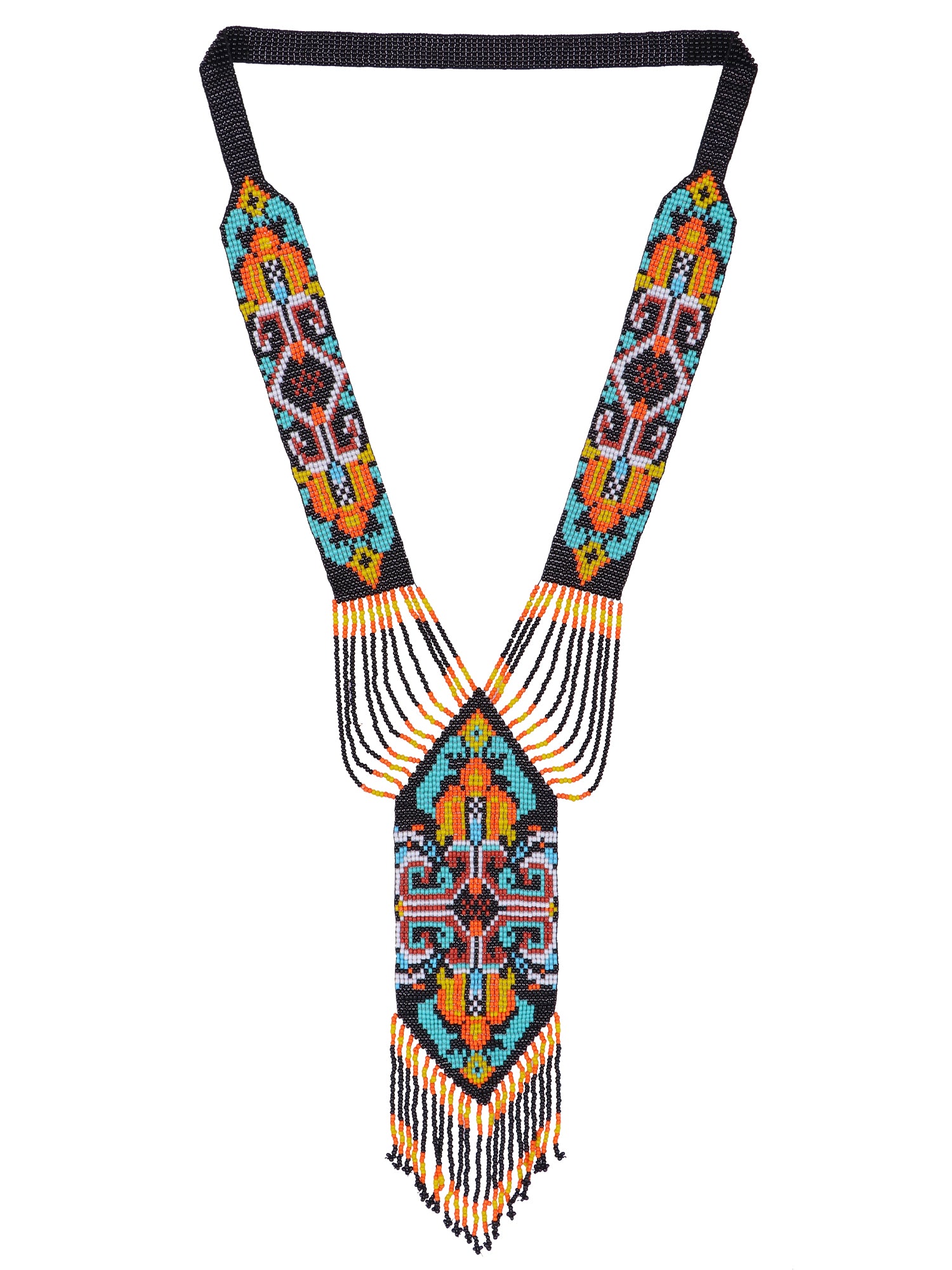 Beaded Elegance: Multicolor Tribal Necklace Set for Women