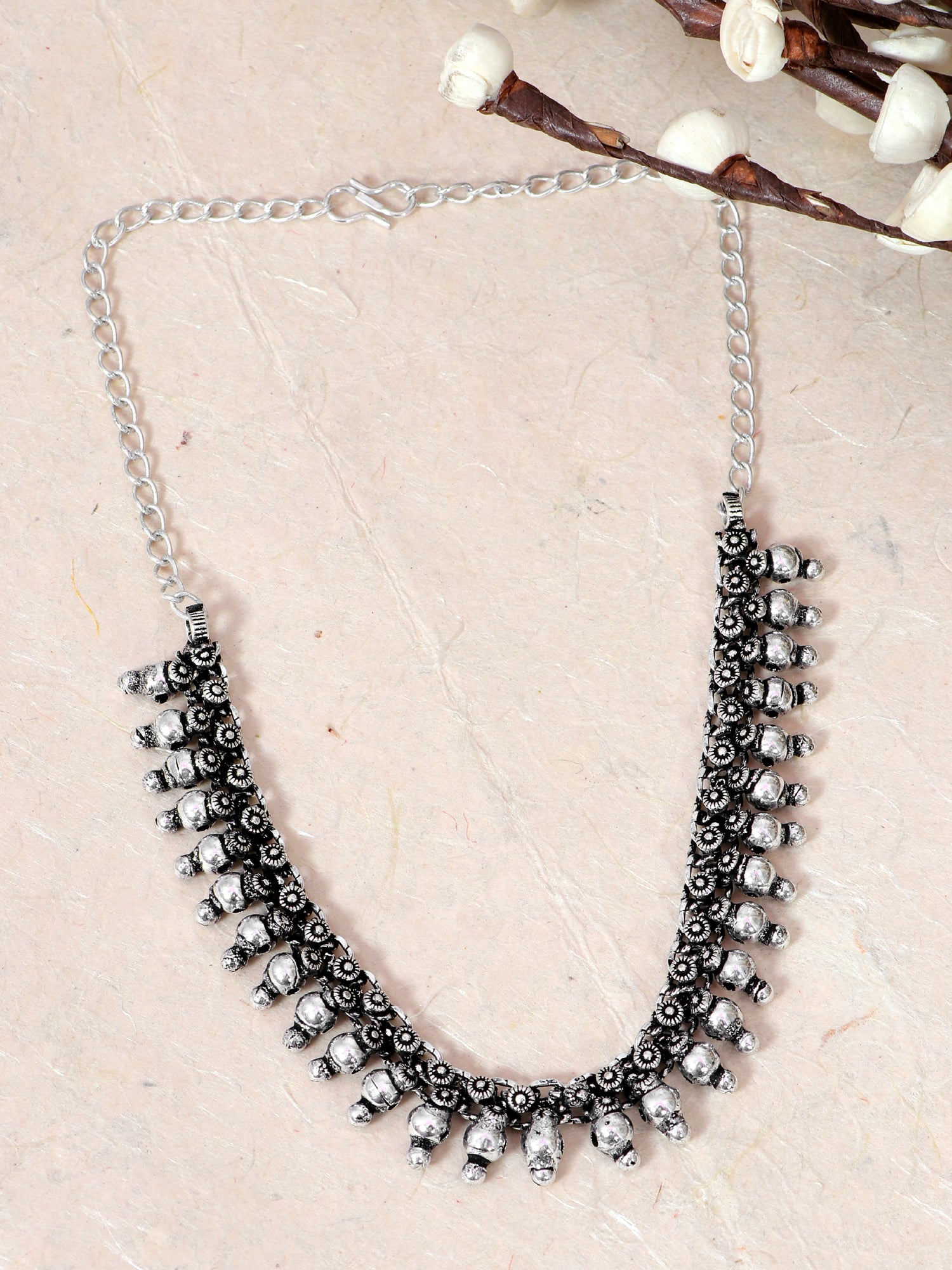 German Silver Choker: Fusion of Oxidised Jewellery Set