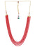 Crunchy Fashion Gold-Plated Red Pearl Layered Necklace CFN0932