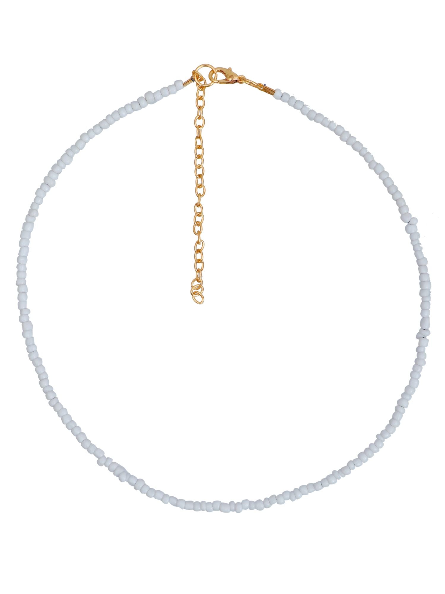 Bella White Beaded Handmade Choker Elegant Beach Necklace for Girls