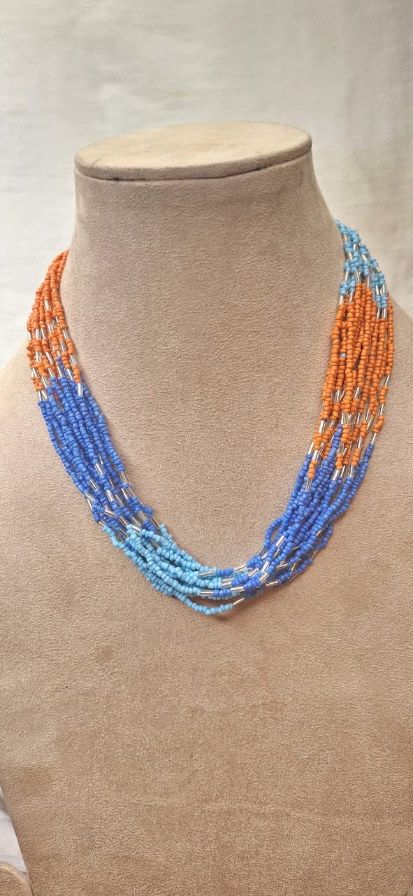 Breeze of Africa: Multicolor Beaded Boho Beach Necklace