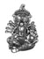 Crunchy Fashion Fusion Vogue Oxidized Silver Adjustable Goddess Durga & Ganesha Ring CFR0541