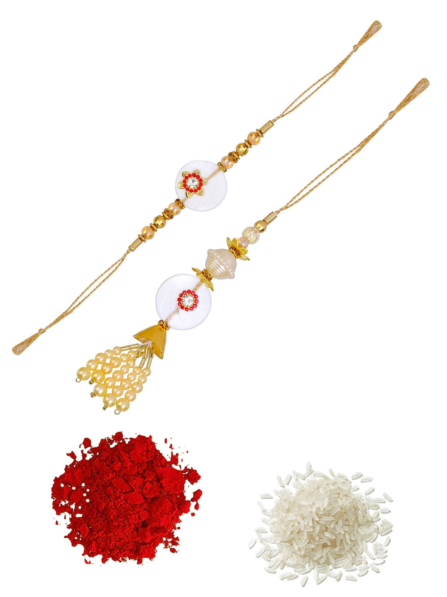 Elegant 2025 Kundan Rakhi Set: Style Bhaiya & Bhabhi