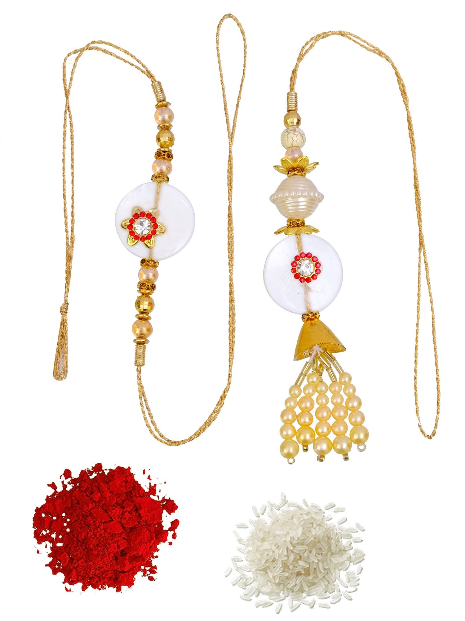 Elegant 2025 Kundan Rakhi Set: Style Bhaiya & Bhabhi