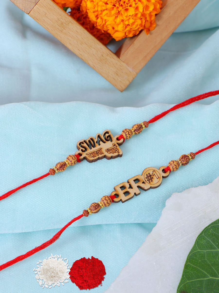 Stunning Multi-Color Wooden Rakhi Set For Brother | Design of Rakhi