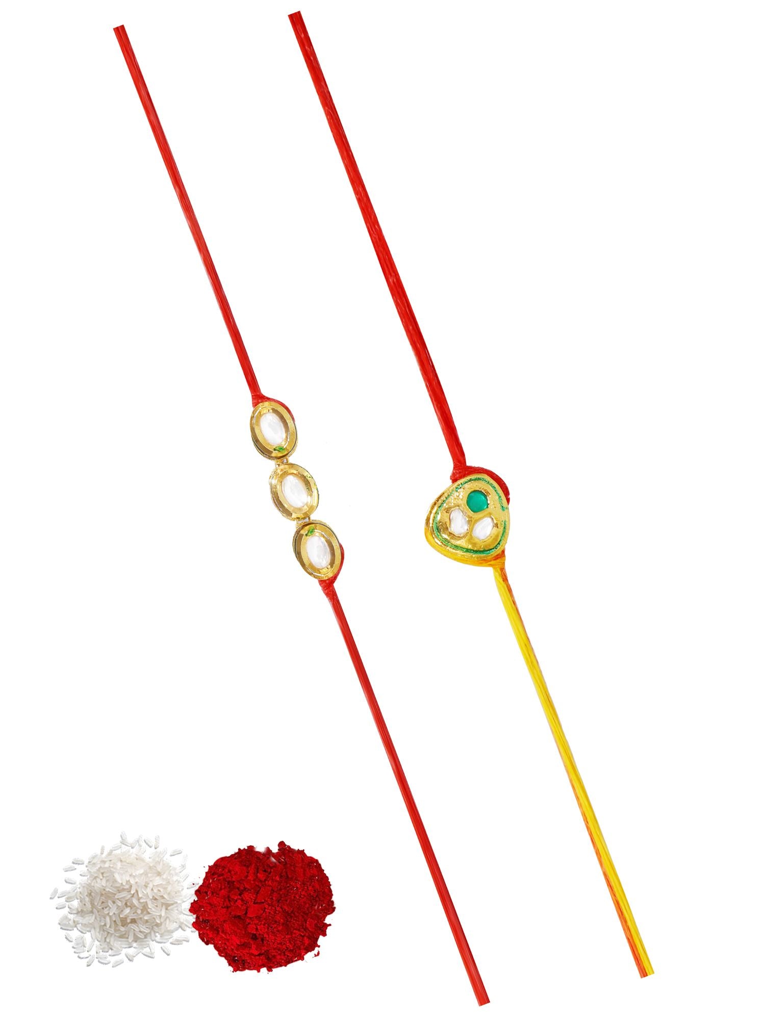 Gold-Plated Kundan Rakhi - Tradition for Bhaiya-Bhabhi