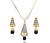 AD studded Conical pendant set With Brown Drop