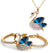 Blue Crystal Alloy Jewel Set  (Gold)