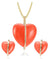 Gold Plated Party Wear Crystal Heart Pendant Necklace, Earrings Set