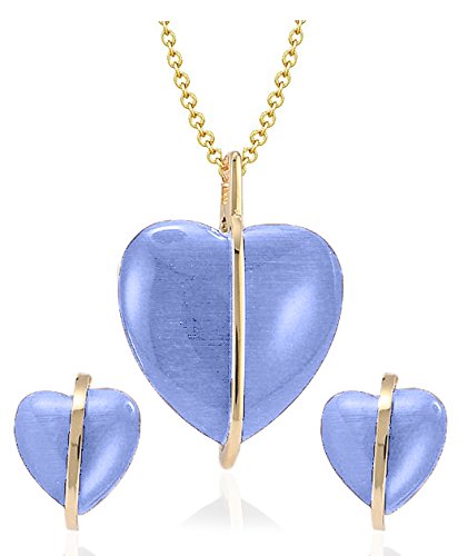 Elegant Gold Plated Heart Shaped Pendant and Earring Set for Stylish Women