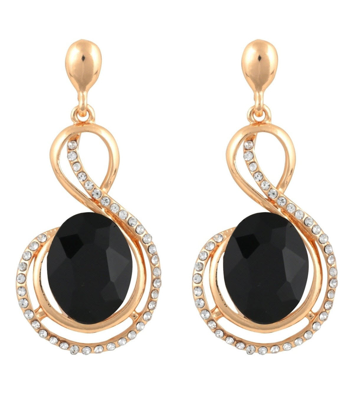 Fashionable Gold-Plated Pendant & Black Traditional Jhumka Earrings Set for Girls