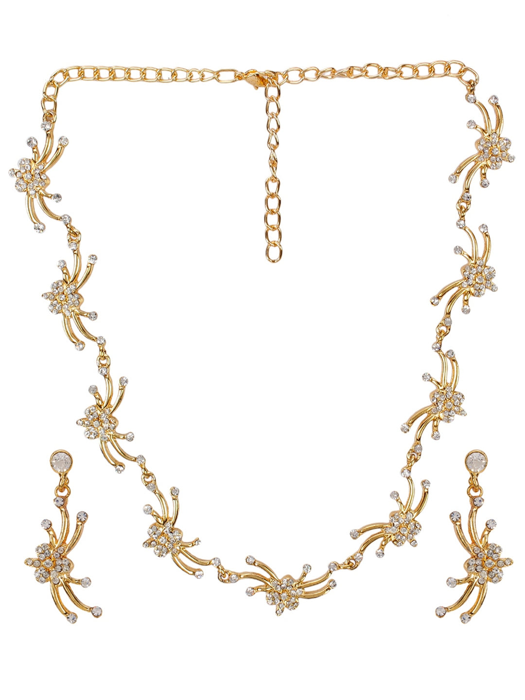 Gold Plated Crystal Necklace for Chic Women & Girls