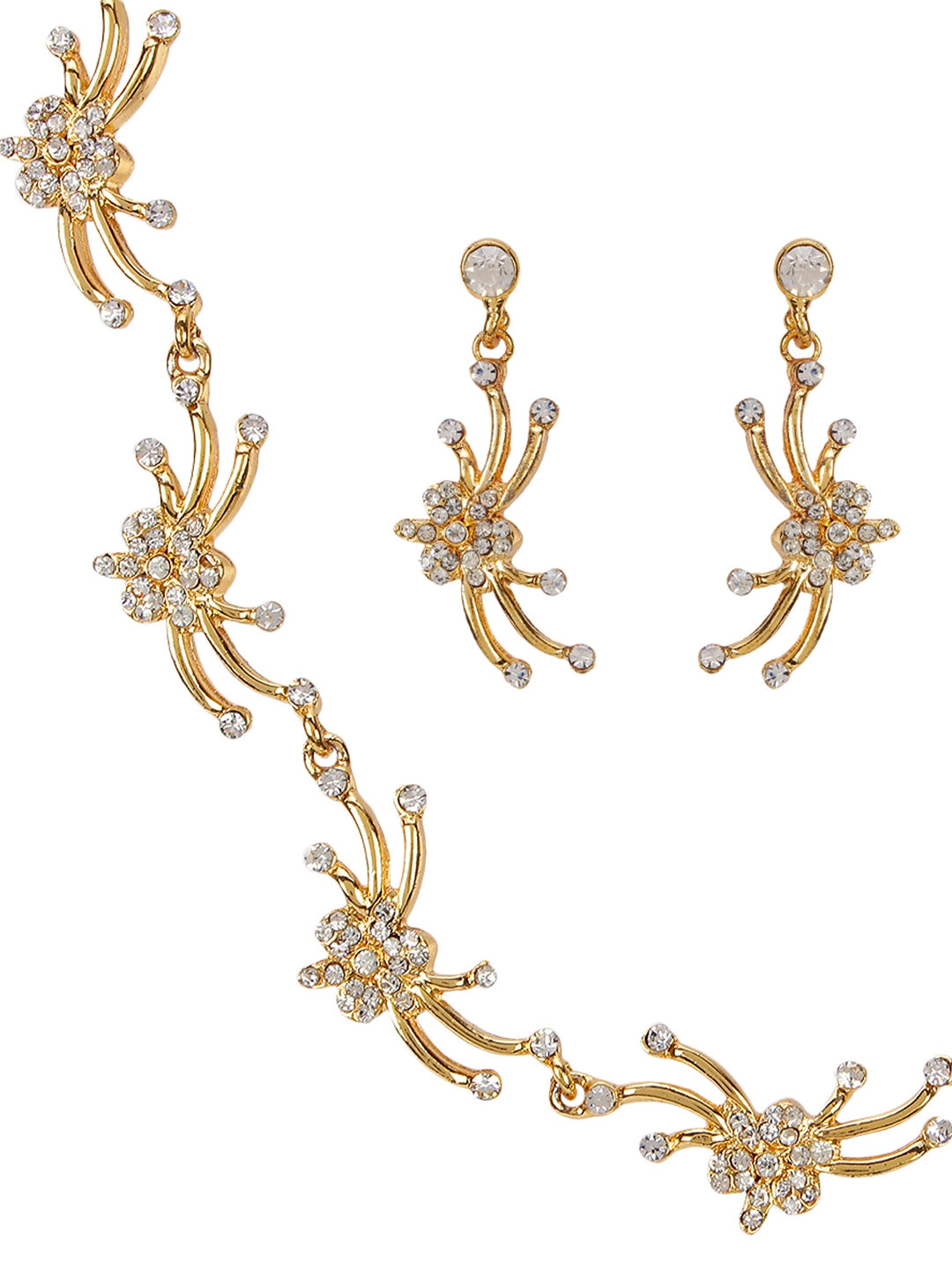 Gold Plated Crystal Necklace for Chic Women & Girls