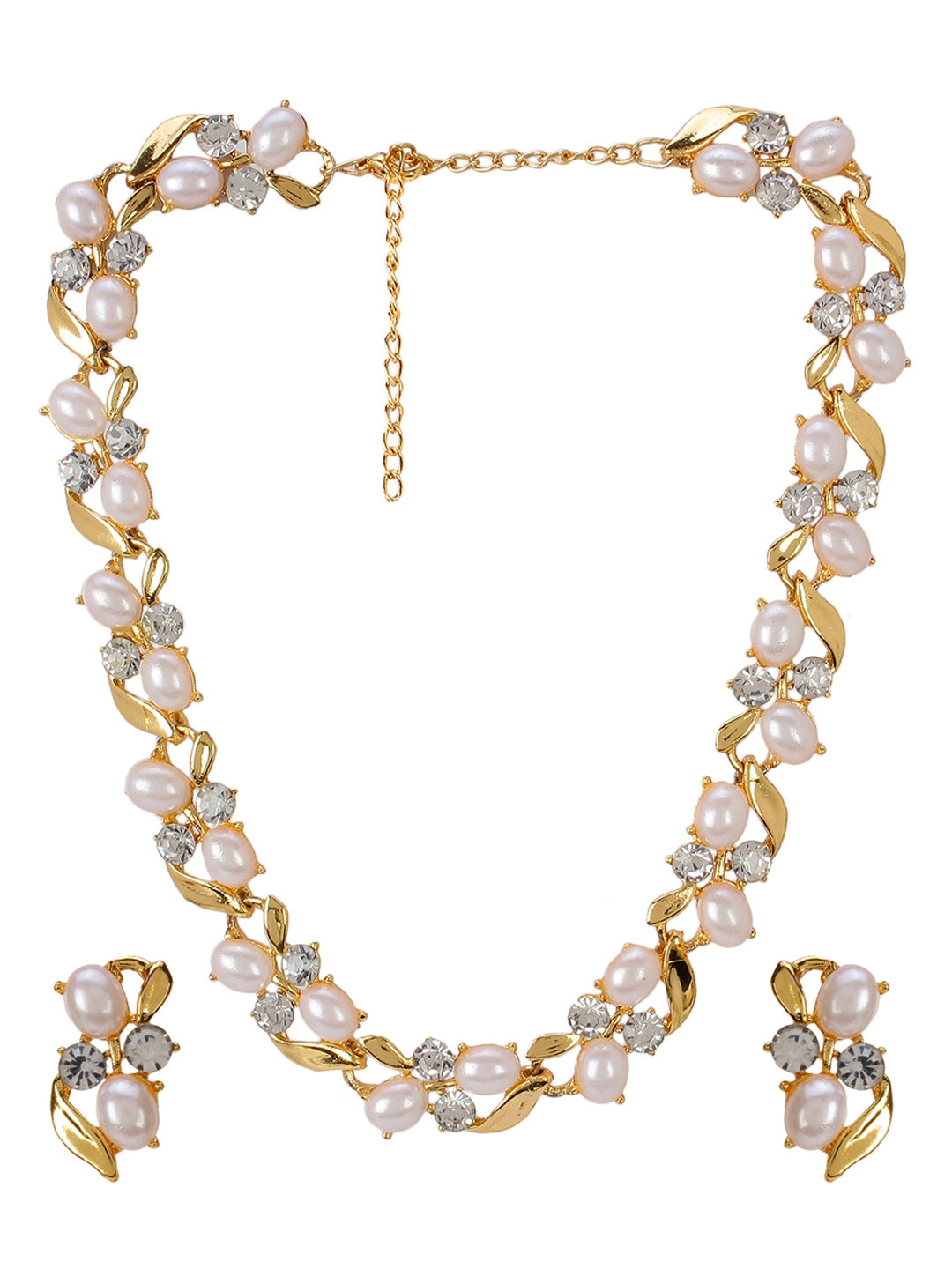 Gold Plated Crystal Necklace for Chic Women & Girls