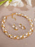 Gold Tone White Rhinestones Nacklace set