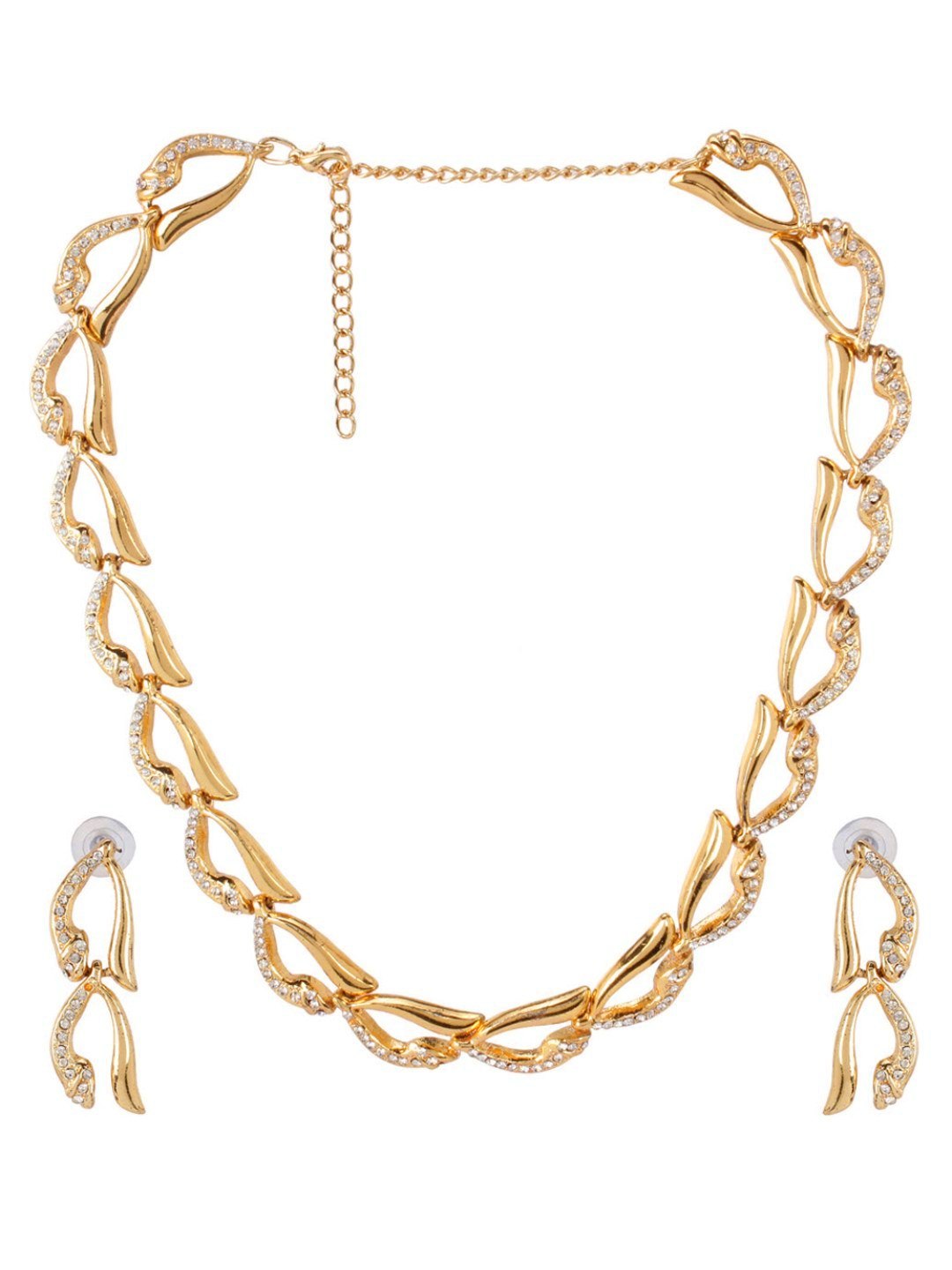Gold Plated Crystal Necklace for Chic Women & Girls