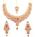 Gold Plated Red Crystal Necklace & Earring Maangtika Set