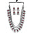 Bohemian Red Stone Multi-Layer Necklace With Earrings
