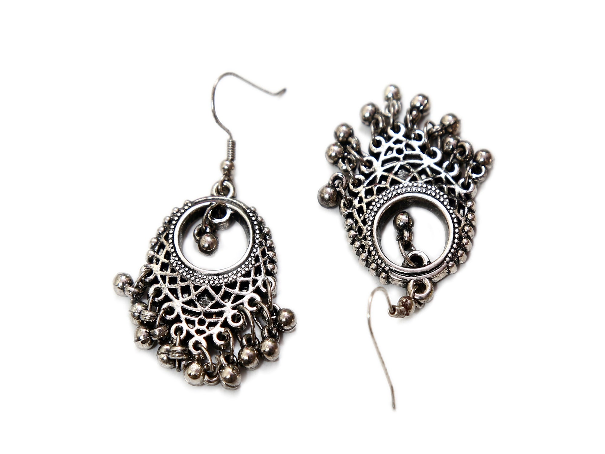 Elegant Oxidised Silver Necklace Earring Set Below 500