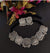 Embellished German Silver Lotus Choker Necklace With Earrings Set