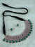 Oxidised Silver Boho Crystal Studded Choker Necklace & Earrings Set