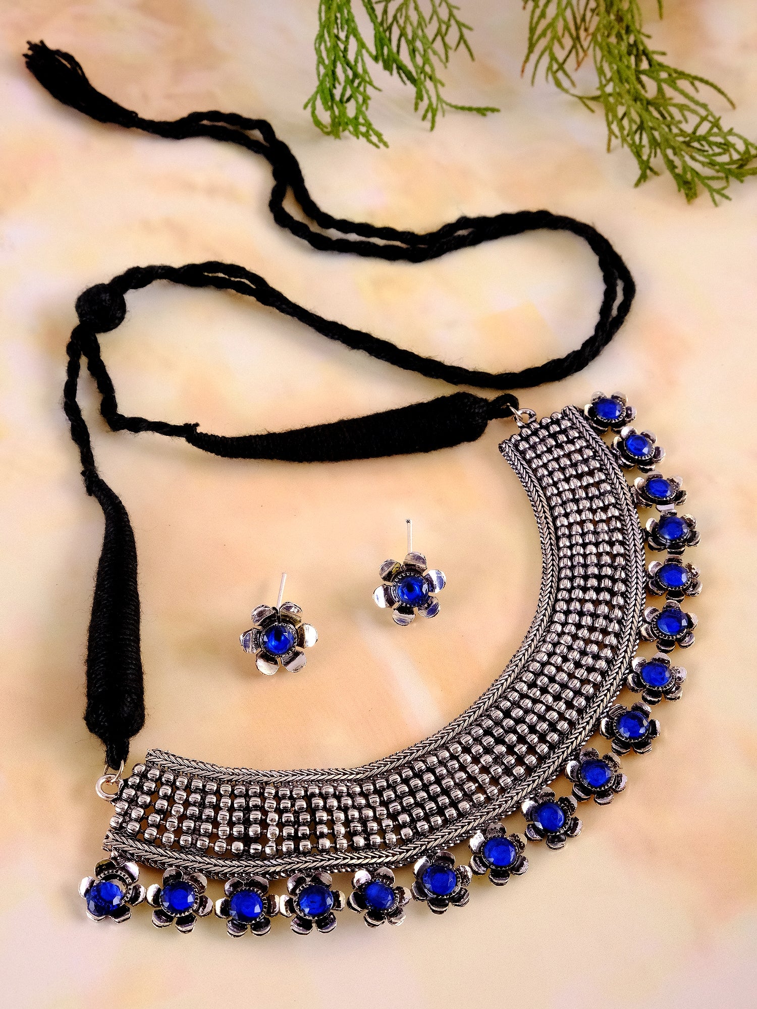 German Silver Necklace Set Oxidised Jewellery Amazon India