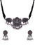 Oxidised German Silver  Pink  Temple Necklace Set With Earrings CFS0354
