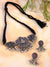 Oxidised German Silver  Pink  Temple Necklace Set With Earrings CFS0354