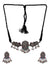 Traditional Oxidized Silver Multicolor Peacock Design Necklace Set With Earrings CFS0356