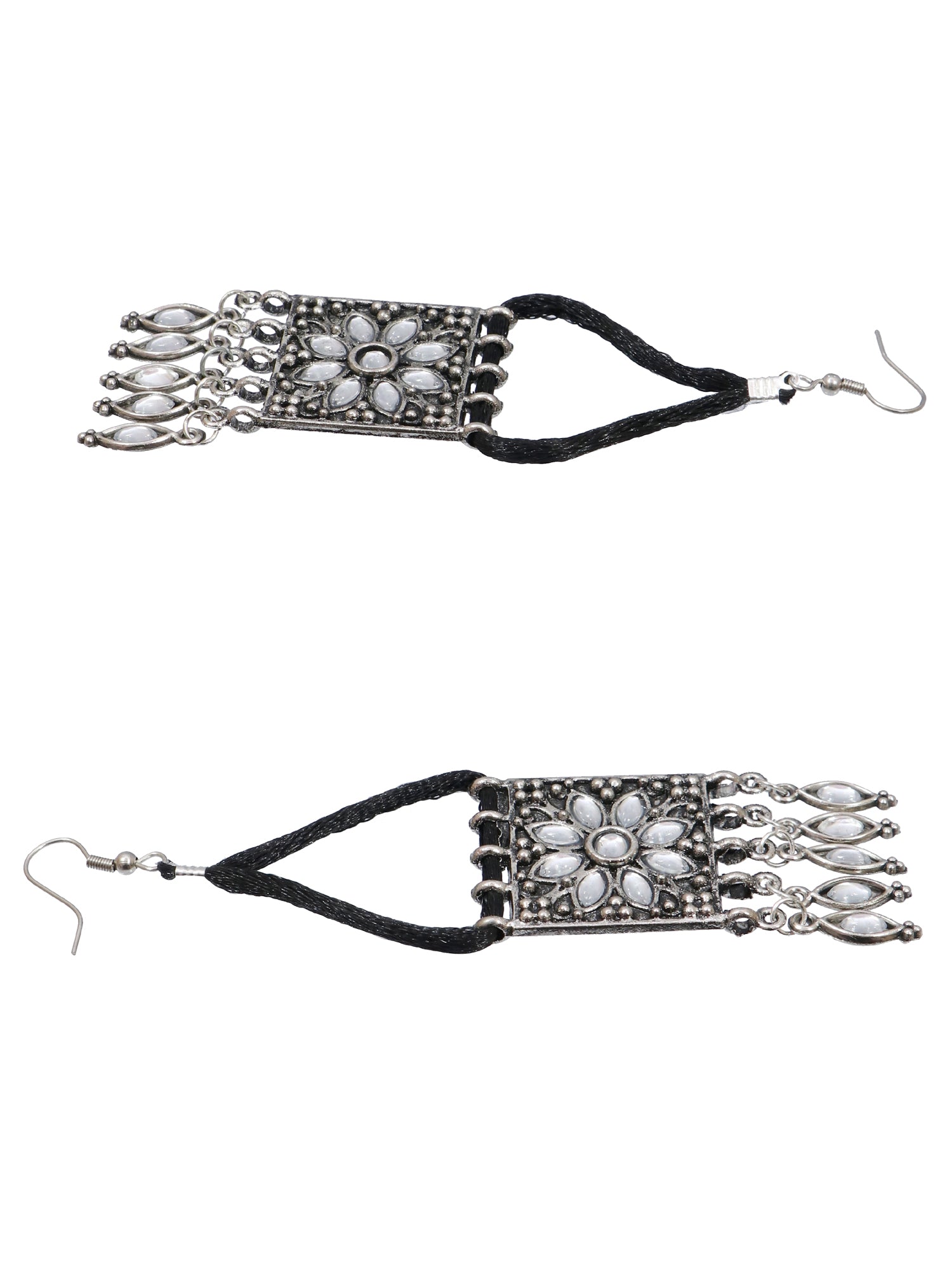 Oxidised Silve Meena Work Jewellery Set for Women