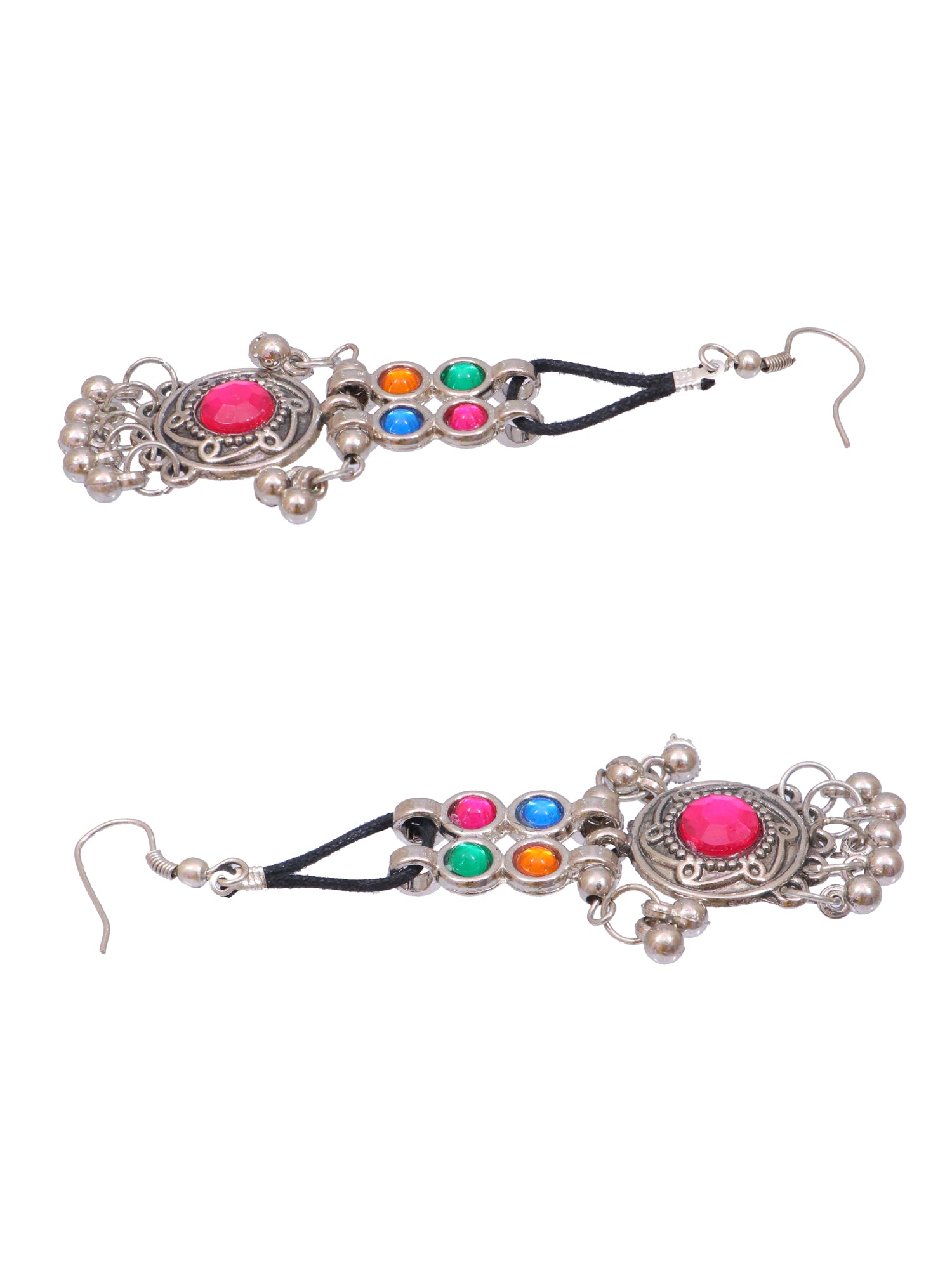 Traditional Oxidised German Silver Afghani Multicolor Layered Jeweller