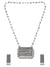 Oxidised Silver Square Long Necklace Set CFS0382
