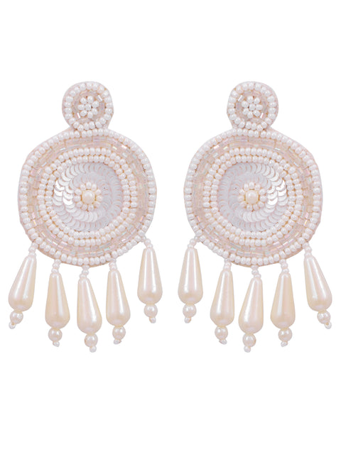 Elegant White Pearl Beaded Jewelry Set -Monalisa Set