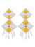 Juane Jewellery Set- Statement Yellow-White Handmade Beaded Necklace & Earrings Set