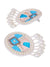 Afina Choker Necklace- Statement Blue-Peach Handmade Beaded Jewellery Set