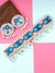 Afina Choker Necklace- Statement Blue-Peach Handmade Beaded Jewellery Set