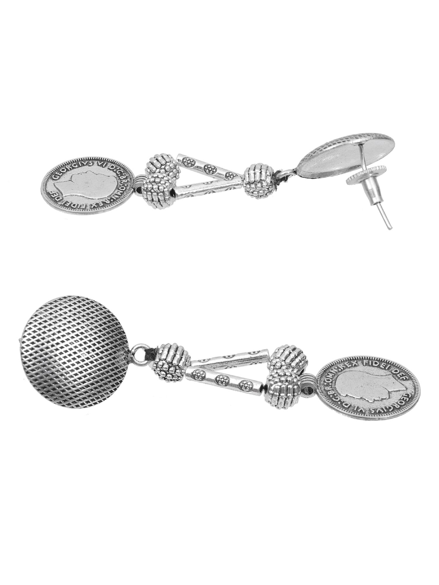 Meera Oxidized Silver Jewellry Set- Oxidized Silver Coin Banjara Necklace Set for Women