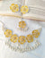 Yellow Floral Handmade Necklace Set for Women for Haldi, Mehndi Occasions