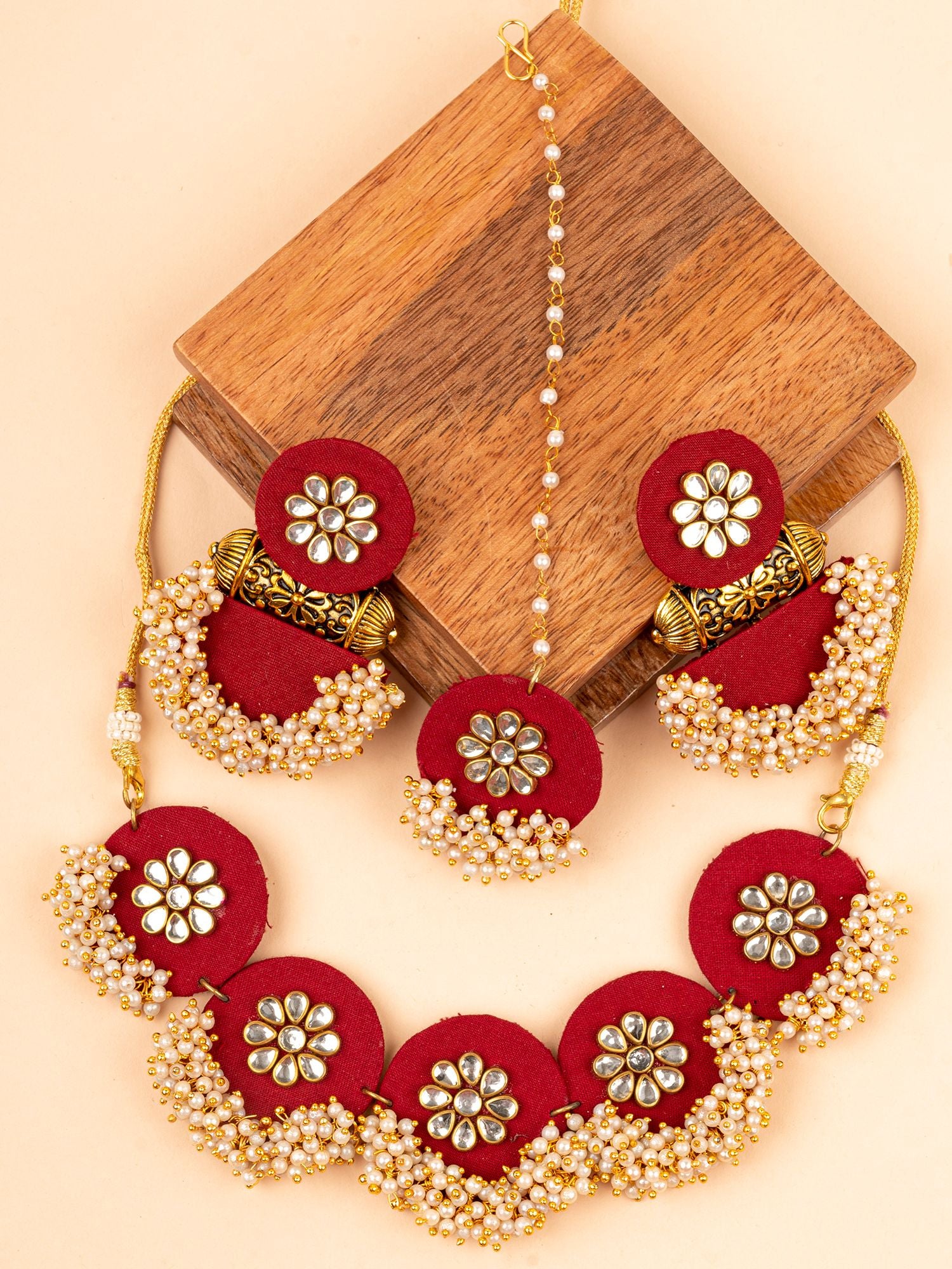 Handmade Choker Set Choker Necklace Material Sukkhi Fabric Multi